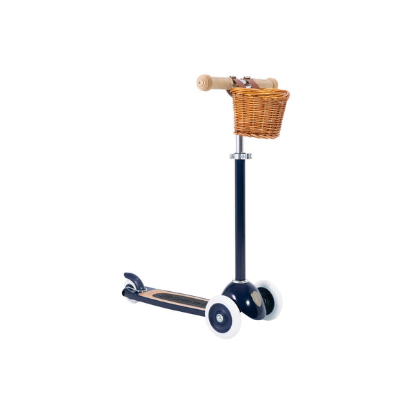 Banwood Kids 3 Wheel Scooter with Basket (Navy)