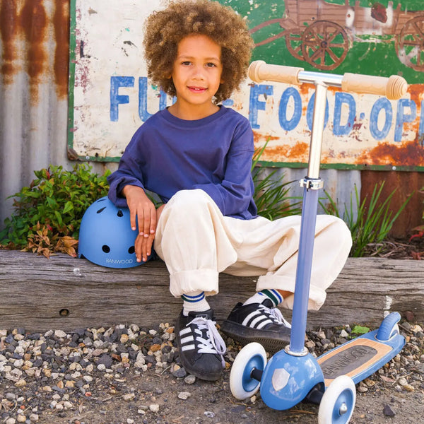 Banwood Kids 3 Wheel Scooter with Basket (Blue)