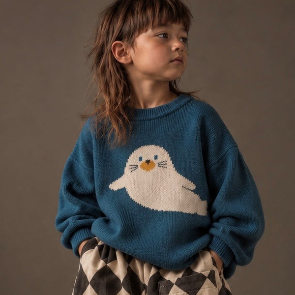 Seal with It Cotton Knit Crew Jumper