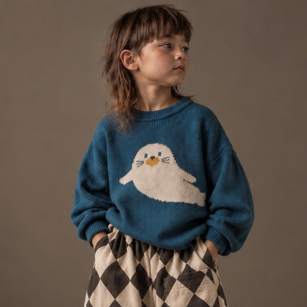 Seal with It Cotton Knit Crew Jumper