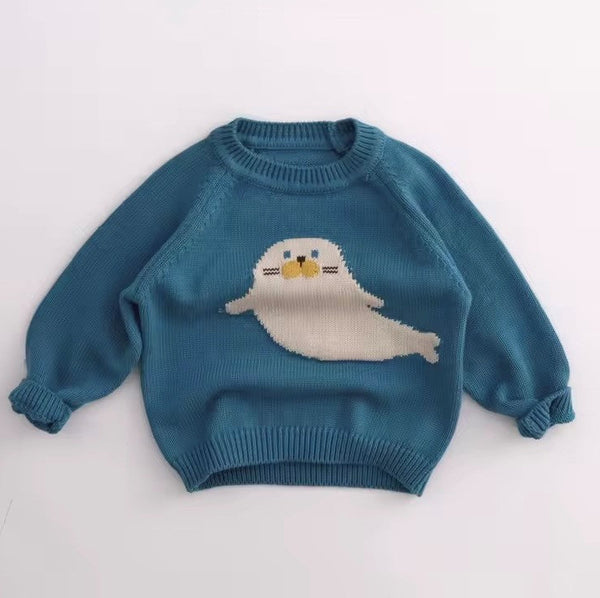 Seal with It Cotton Knit Crew Jumper