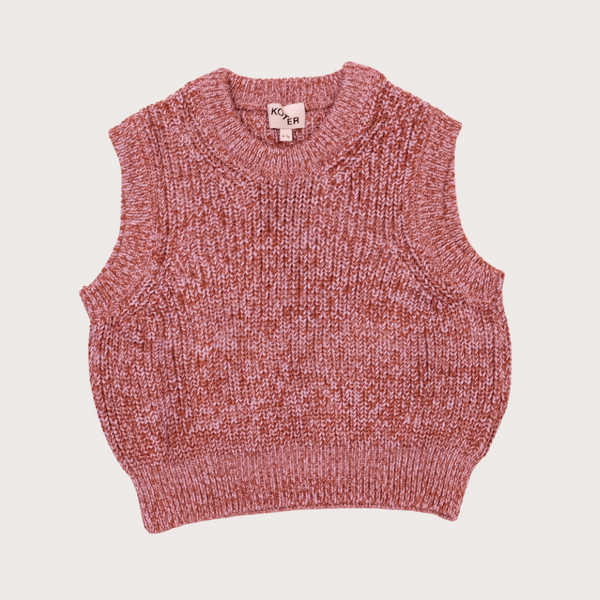 Skye Twisted Cotton Knitted Vest Top (Rust/Lilac)