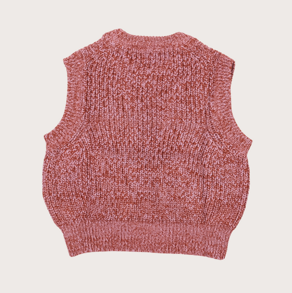 Skye Twisted Cotton Knitted Vest Top (Rust/Lilac)