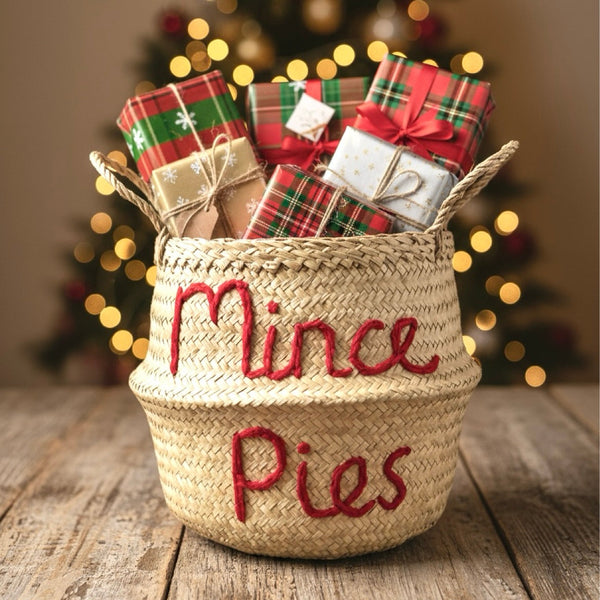 Mince Pie Handwoven Toy Storage Basket (Large)