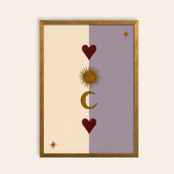 Sun, Moon and Heart Art Print
