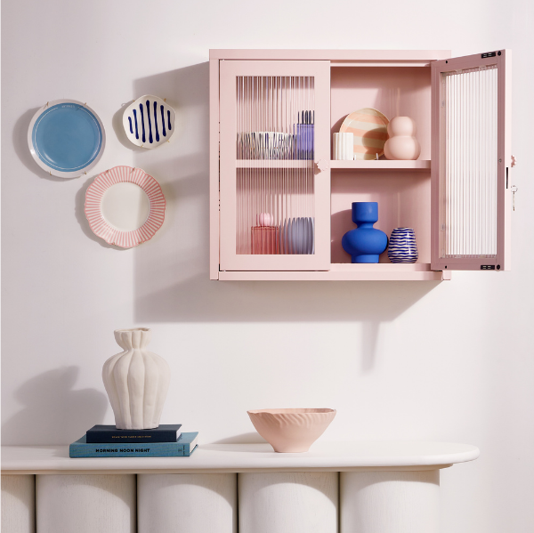 The Kit Mustard Made Wall Shelves Cabinet (Blush)