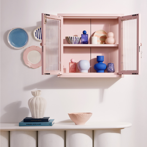 The Kit Mustard Made Wall Shelves Cabinet (Blush)