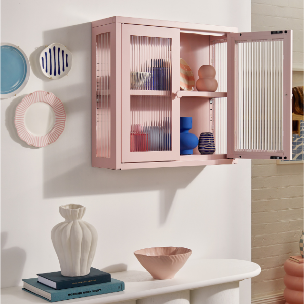 The Kit Mustard Made Wall Shelves Cabinet (Blush)
