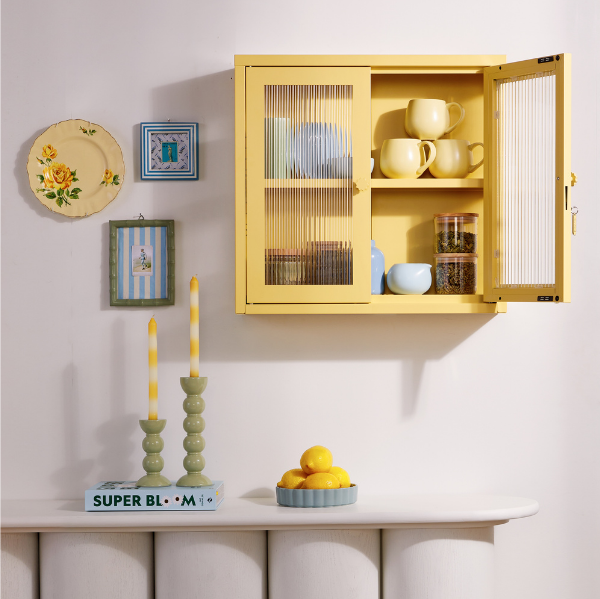 The Kit Mustard Made Wall Shelves Cabinet (Butter)