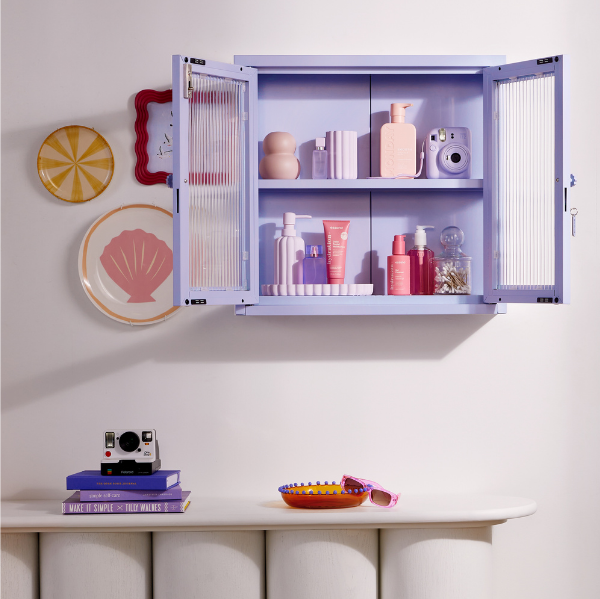 The Kit Mustard Made Wall Shelves Cabinet (Lilac)