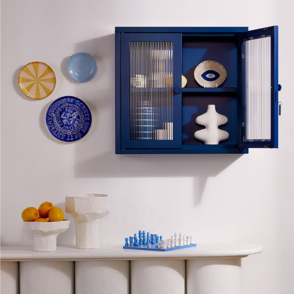 The Kit Mustard Made Wall Shelves Cabinet (Navy)