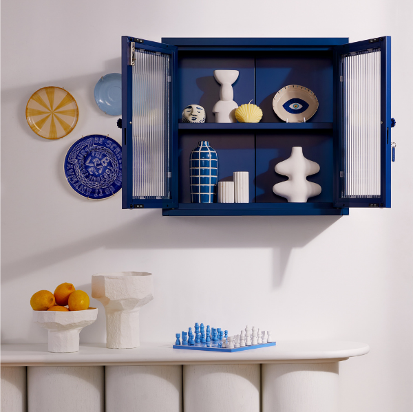 The Kit Mustard Made Wall Shelves Cabinet (Navy)