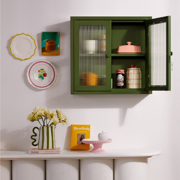 The Kit Mustard Made Wall Shelves Cabinet (Olive)