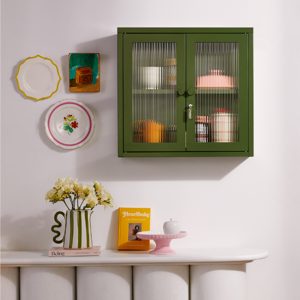 The Kit Mustard Made Wall Shelves Cabinet (Olive)