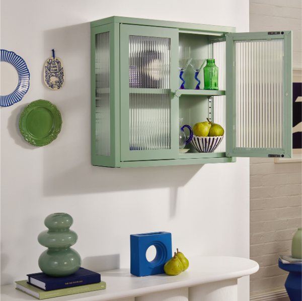 The Kit Mustard Made Wall Shelves Cabinet (Sage)