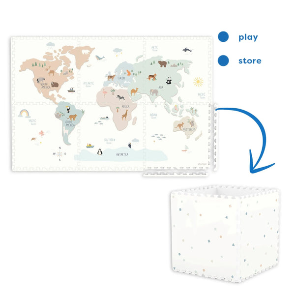 Tiloo World Map Puzzle Piece Foam Playmat