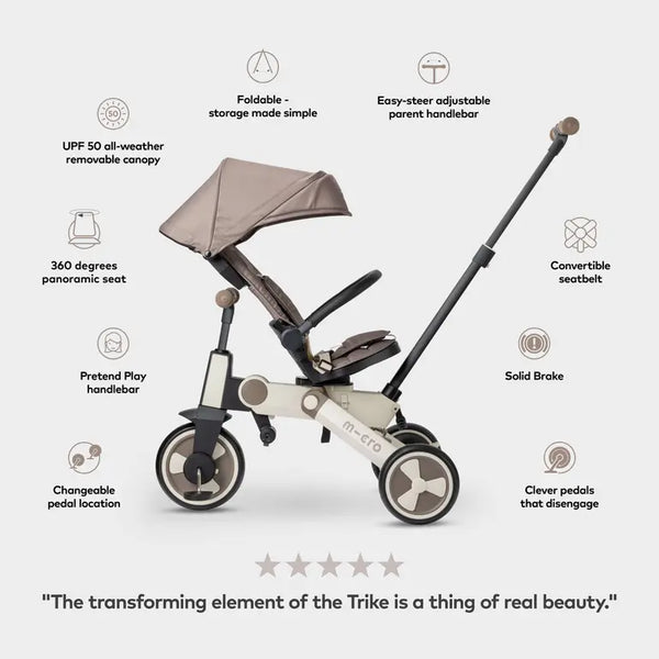 Micro Flexi 7-in-1 Folding Tricycle (Latte)