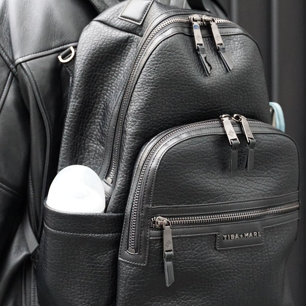 Elwood 2.0 Leather Changing Backpack (Black)