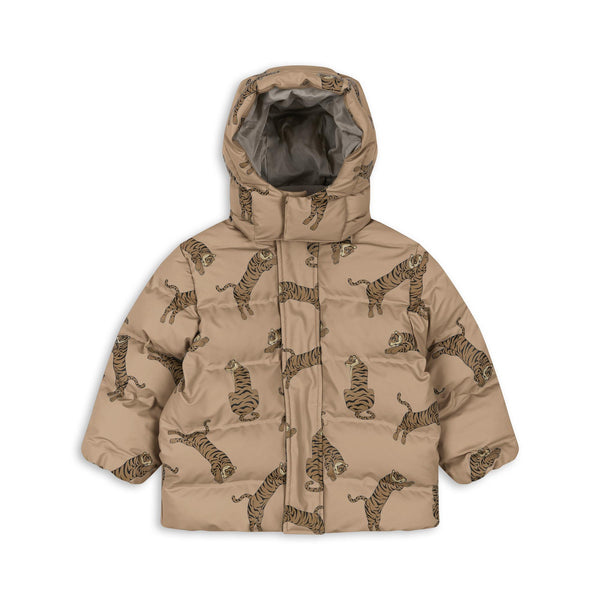 Nuka Tiger Print Hooded Quilted Puffer Jacket