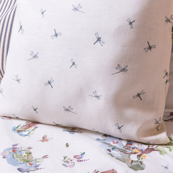 Waterside Print Linen Cushion