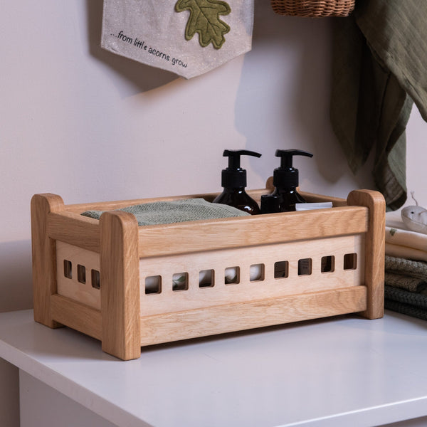 The Small Crate Countertop Storage Box (Solid Oak)