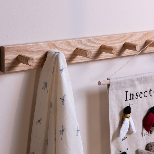 The Signature Peg Rail Wooden Hooks (Solid Ash)