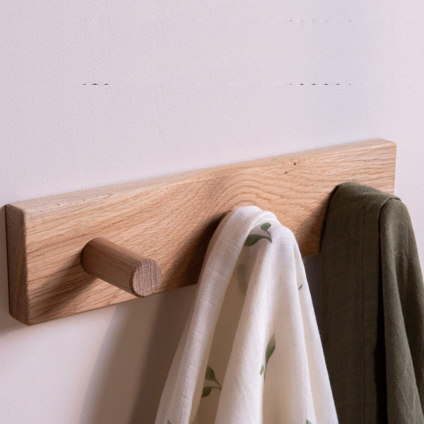 The Signature Peg Rail Wooden Hooks (Solid Oak)