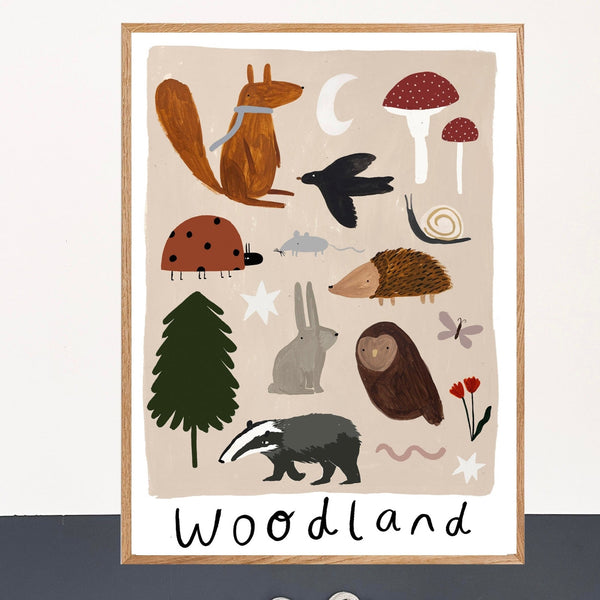 'Woodland' Hand Painted Art Print