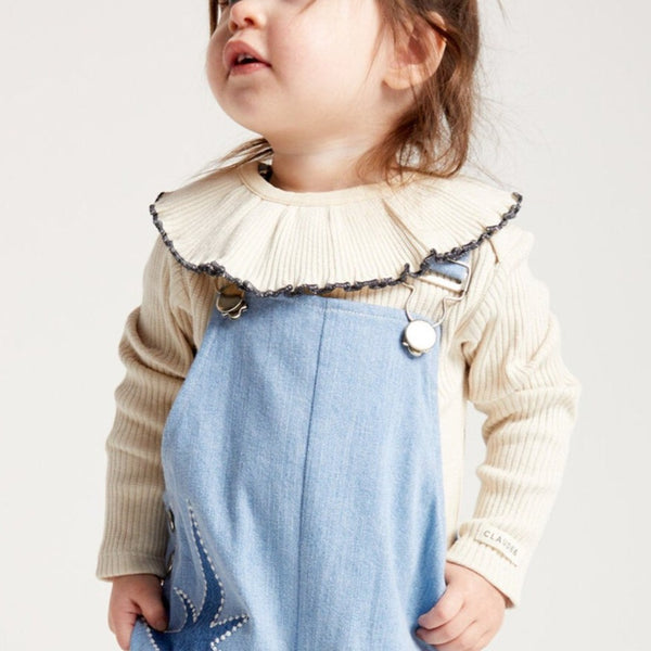 Rib Knit Detachable Frilled Collar (Oat)