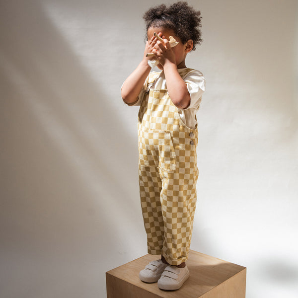Checkerboard 90s Dungarees (Ochre)