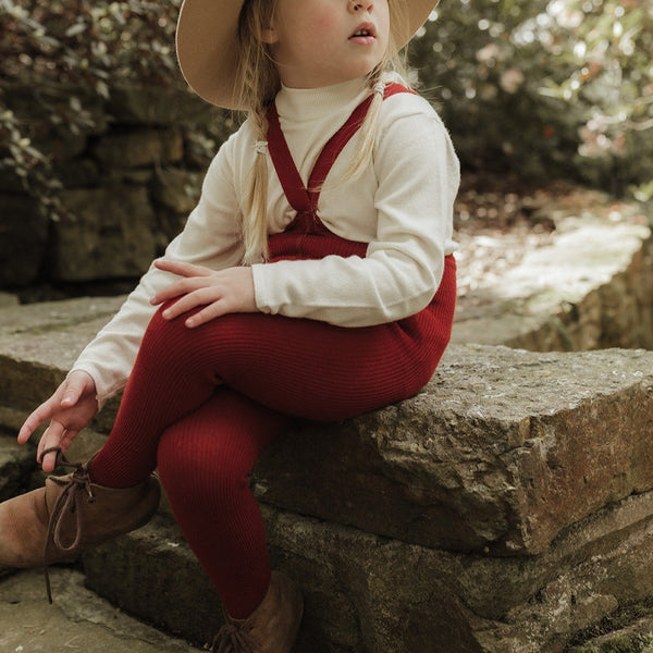 Silly Silas Unisex Rib Tights with Braces (Maple Leaf)