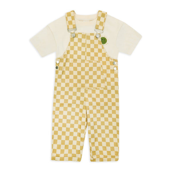 Checkerboard 90s Dungarees (Ochre)