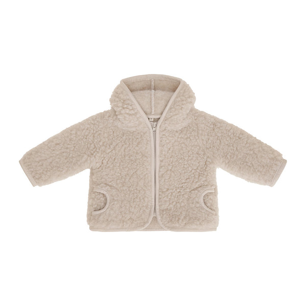 Ciara 100% Wool Hooded Coat (Biscuit)