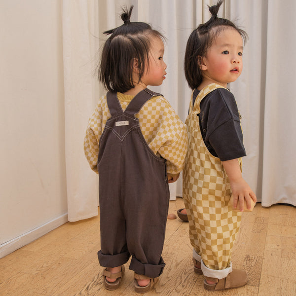 Checkerboard 90s Dungarees (Ochre)
