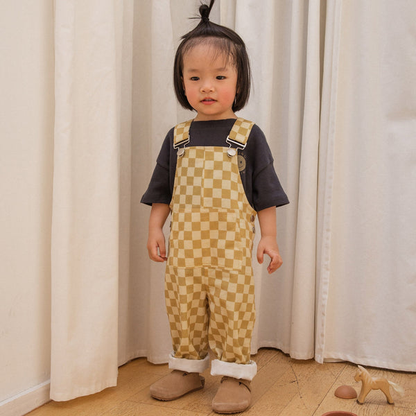 Checkerboard 90s Dungarees (Ochre)