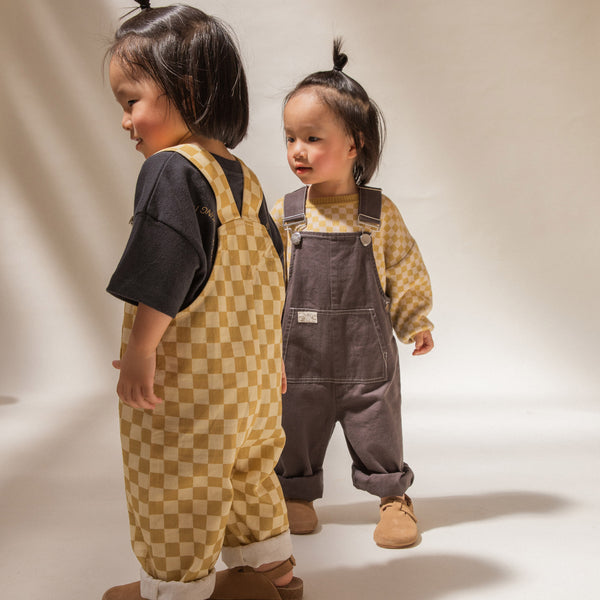 Checkerboard 90s Dungarees (Ochre)