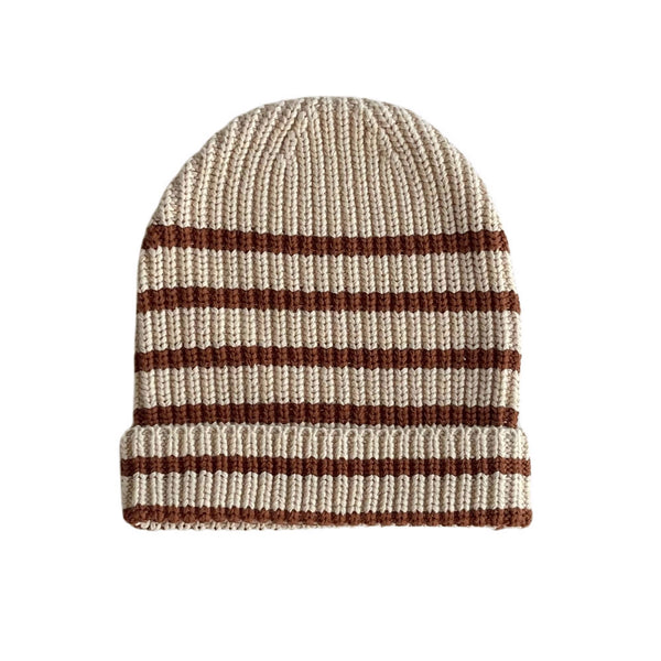 Aspen Chunky Knit Beanie Hat (Stripe)
