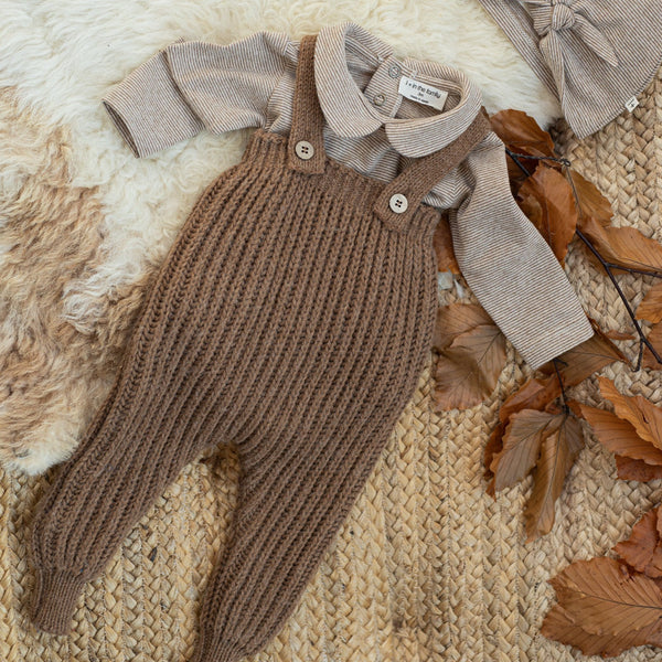 Fede Knitted Leggings with Braces (Ecru)