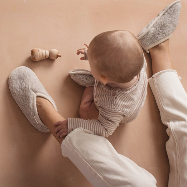 Bini Merino Wool Baby Booties (Cloud)