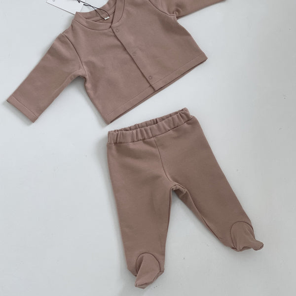 Carla Baby Footed Leggings (Biscuit)