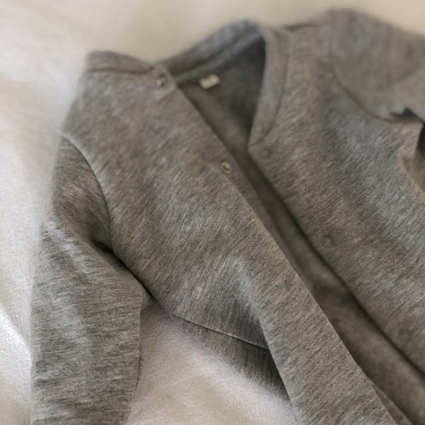 Carlo Organic Cotton Fleece Babysuit (Light Grey)