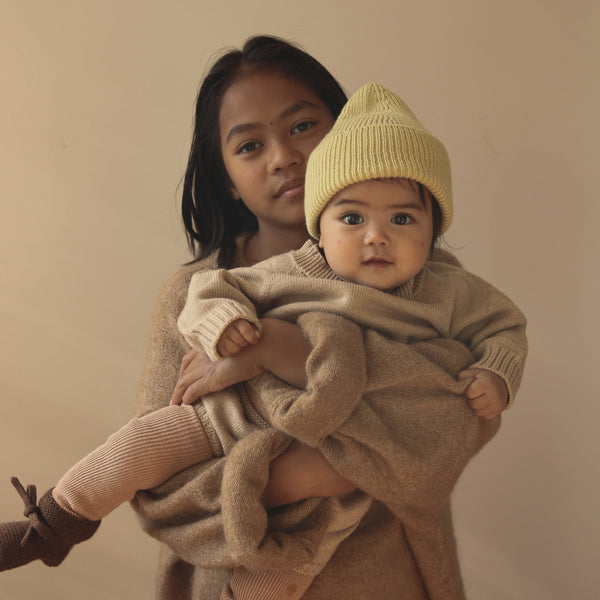 Fonzie Merino Wool Beanie (Light Yellow)