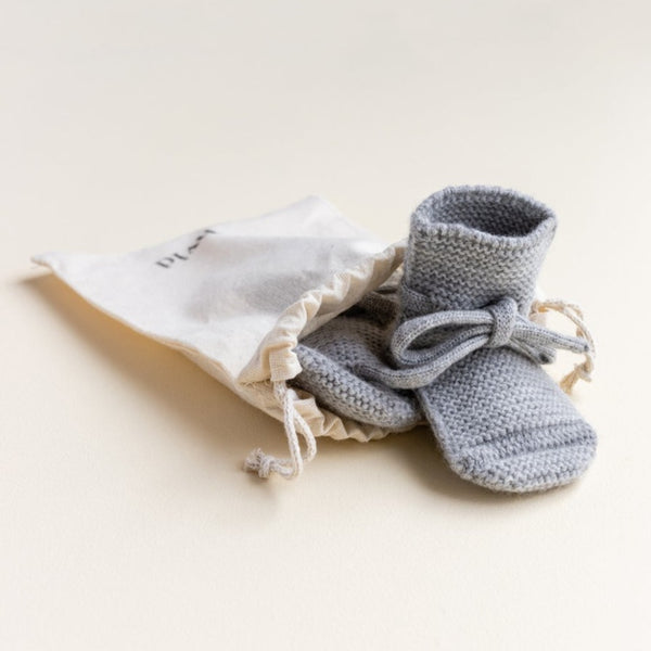 Merino Wool Baby Booties (Grey)