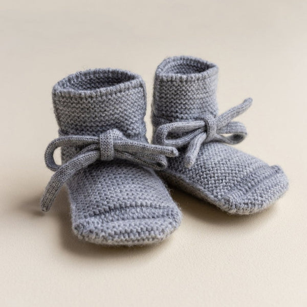 Merino Wool Baby Booties (Grey)
