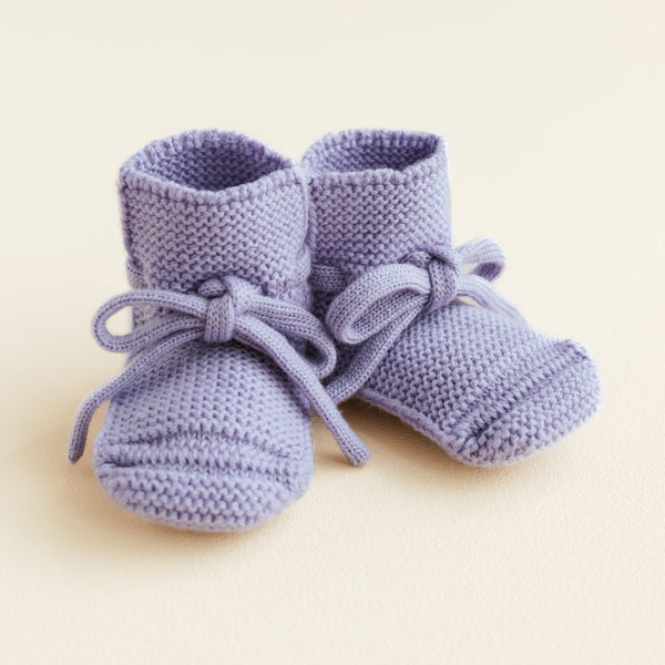 Merino Wool Baby Booties (Lilac)