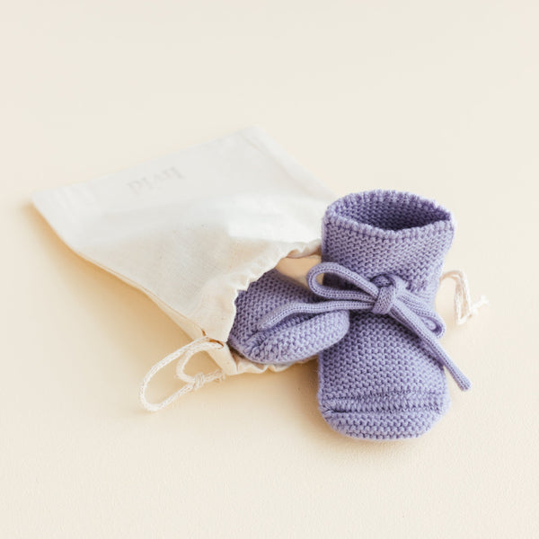 Merino Wool Baby Booties (Lilac)