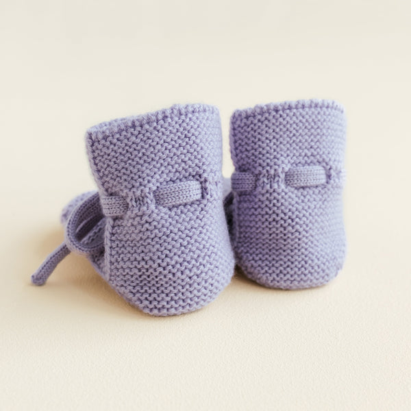 Merino Wool Baby Booties (Lilac)