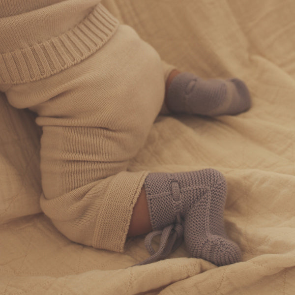 Merino Wool Baby Booties (Lilac)