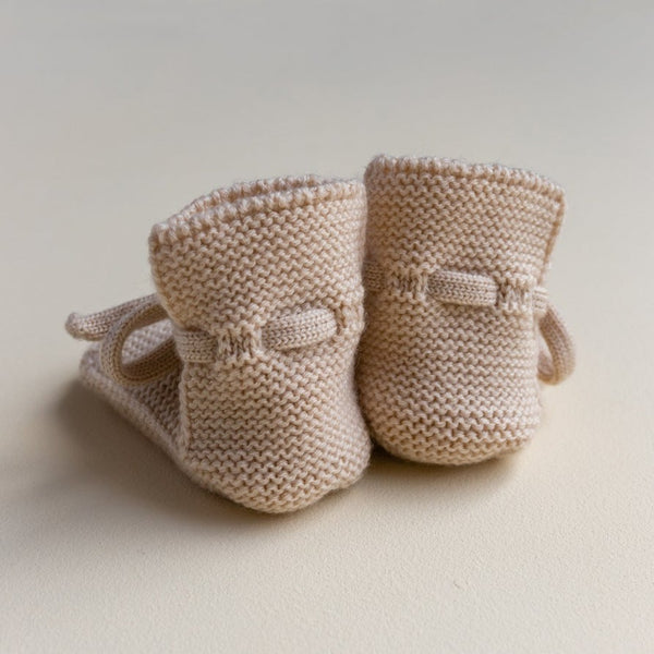 Merino Wool Baby Booties (Oat)