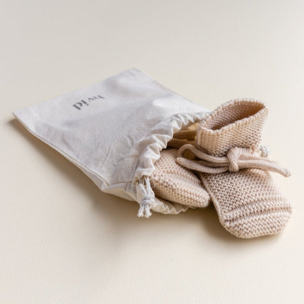 Merino Wool Baby Booties (Oat)